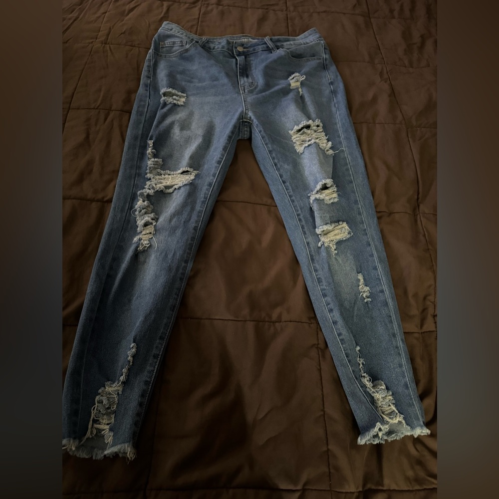 Distressed jeans